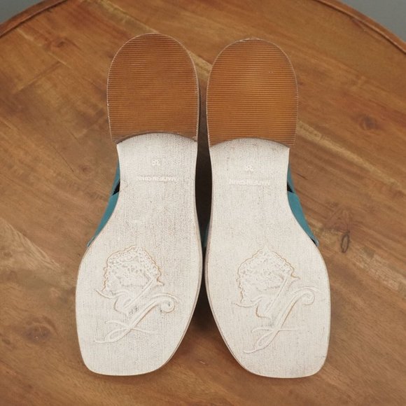 NEW M4-10/Free People Women Sun Valley Sandals Slides Blue Crisscross 38 / 8 - Picture 10 of 11